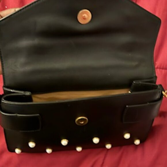 GUCCI BROADWAY PEARLY BEE SHOULDER BAG - BLACK LEATHER - Picture 4 of 5